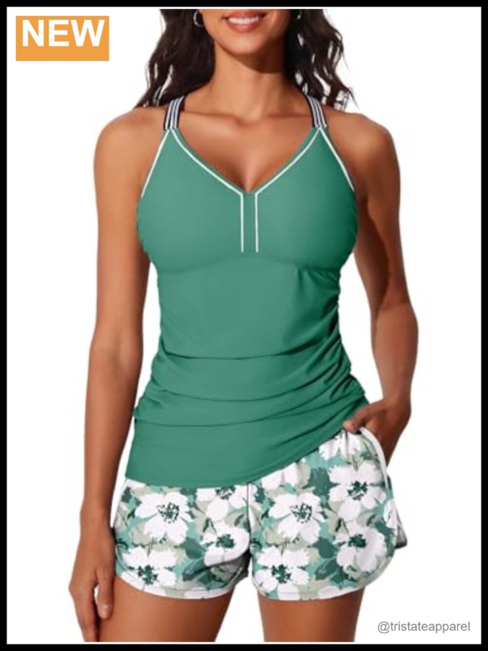 Summer Mae Tankini Swimsuit Set Tummy Control Two Piece with Shorts